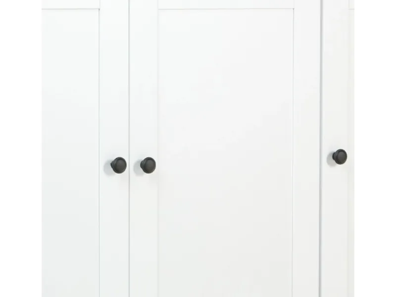 Homestyle4u Kommode Sideboard Eiche Matt Weiß Holz Massiv Schrank 134 cm