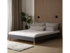 New Homestyle4u Polsterbett mit Lattenrost 160x200 cm in Grau 1982