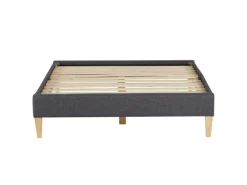 Homestyle4u Polsterbett mit Lattenrost 140x200 cm in Grau 2508