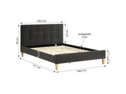 Sale Homestyle4u Polsterbett 140x200 cm mit Lattenrost Doppelbett Samt Anthrazit 2621