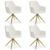 Homestyle4u Polsterstuhl Drehbar 4er Set in Beige 2731