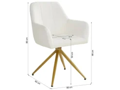 Homestyle4u Polsterstuhl Drehbar 4er Set in Beige 2731