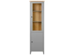 Homestyle4u Vitrine Highboard Kommode Wohnzimmerschrank Holz Grau