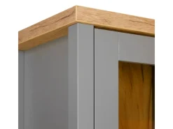 Homestyle4u Vitrine Highboard Kommode Wohnzimmerschrank Holz Grau