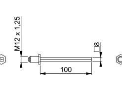 Clearance Hoppe FDW Stift Stahl verzinkt 8 mm x 100 mm
