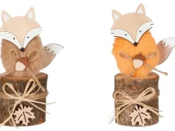 House of Seasons Fuchs 2-fach Sortiert 7,5 cm x 7,5 cm x 18 cm Braun-Orange