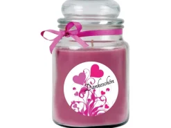 Online HS Candle Duftkerze & Bonbon Glas Danke Lavendel Lila