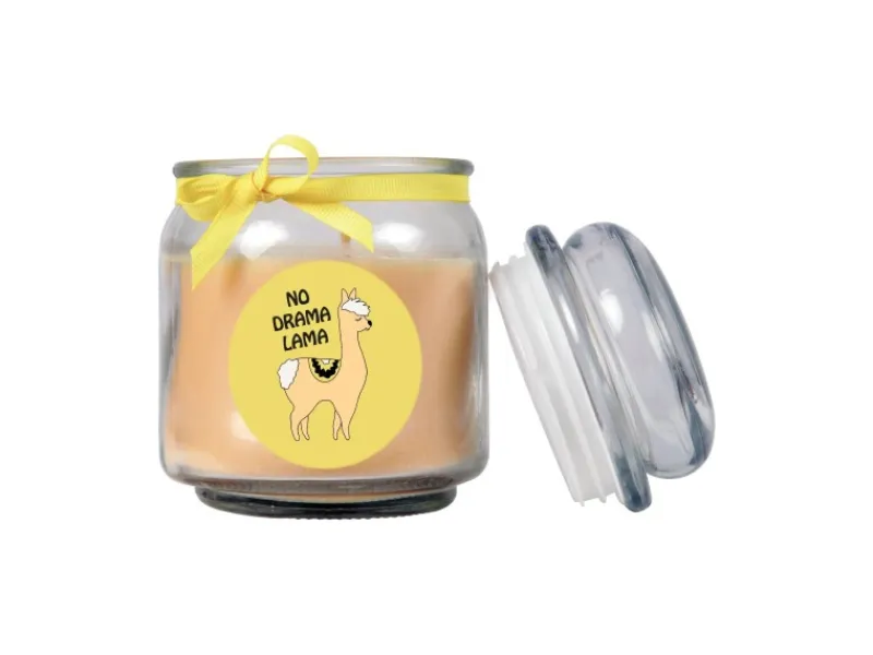 Hot HS Candle Duftkerze & Bonbon Glas Comic Gelb Vanille