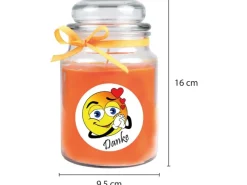 HS Candle Duftkerze & Bonbon Glas Danke Honigmelone Orange
