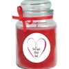 HS Candle Duftkerze & Bonbon Glas Herzen Rose Rot