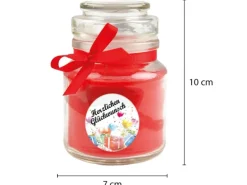 Sale HS Candle Duftkerze & Bonbon Glas Geburtstag Rose Rot