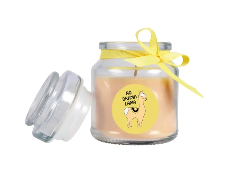 Online HS Candle Duftkerze & Bonbon Glas Comic Vanille Gelb
