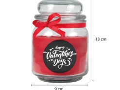 HS Candle Duftkerze & Glas Valentinstag Bonbon 70h Valentine's Day