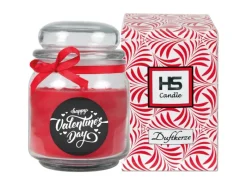 HS Candle Duftkerze & Glas Valentinstag Bonbon 70h Valentine's Day
