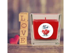 Online HS Candle Duftkerze & Glas Valentinstag Viereck 50h Be Mine
