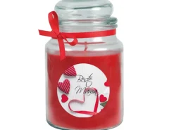 Discount HS Candle Duftkerze & Glas Muttertag Rot Rose