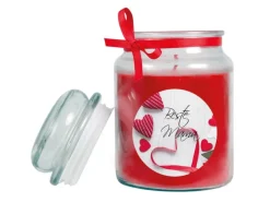 Discount HS Candle Duftkerze & Glas Muttertag Rot Rose