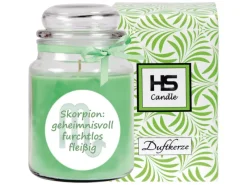 HS Candle Duftkerze & Glas Sternzeichen Coconut Limes 110 Stunden Skorpion