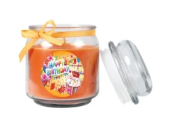 HS Candle Duftkerze & Glas Geburtstag Honigmelone Orange