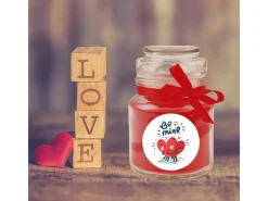 HS Candle Duftkerze & Glas Valentinstag Bonbon 30h Be Mine