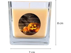 New HS Candle Duftkerze & Glas Halloween Creme Bonbon 50h