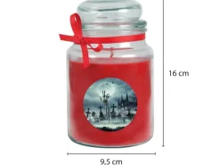 HS Candle Duftkerze & Glas Halloween Rot Bonbon 110h