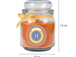 HS Candle Duftkerze & Glas Sternzeichen Honigmelone 70 Stunden Fische