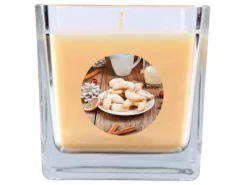 Outlet HS Candle Duftkerze & Glas Weihnachten Creme Bonbon 50h