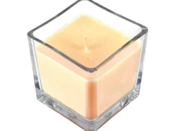 Outlet HS Candle Duftkerze & Glas Weihnachten Creme Bonbon 50h