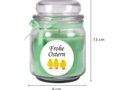 HS Candle Duftkerze & Glas Frohe Ostern Bonbon Ø9 cm Coconut Limes Küken
