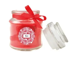 Sale HS Candle Duftkerze & Glas Duft Schriftzug Bonbon Ø7 cm Rose