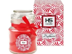 Sale HS Candle Duftkerze & Glas Duft Schriftzug Bonbon Ø7 cm Rose