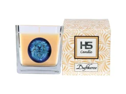 HS Candle Duftkerze & Glas Sternzeichen Vanille 50 Stunden Löwe