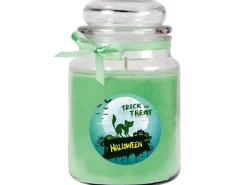 HS Candle Duftkerze & Glas Halloween Grün Bonbon 110h