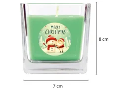 Sale HS Candle Duftkerze & Glas Weihnachten Grün Bonbon 50h