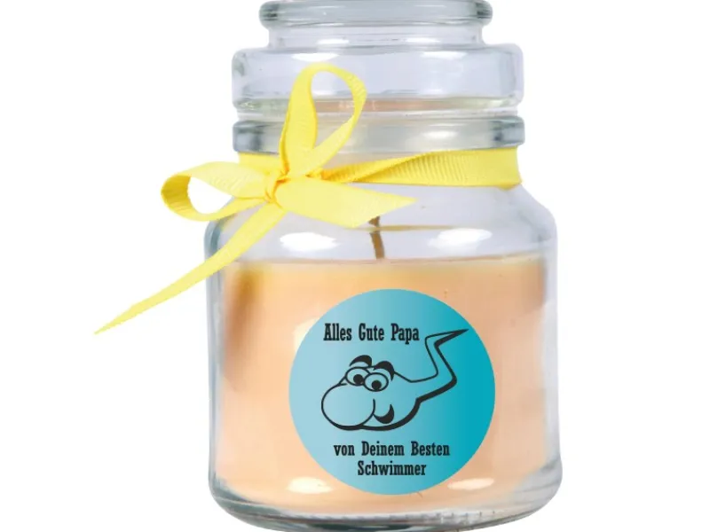 HS Candle Duftkerze & Glas Vatertag Vanille Gelb