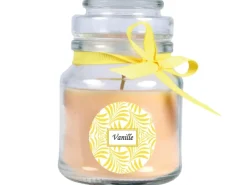 HS Candle Duftkerze & Glas Duft Schriftzug Bonbon Ø7 cm Vanille