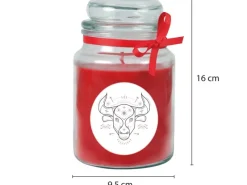 HS Candle Duftkerze & Glas Sternzeichen Rose 110 Stunden Stier
