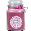 New HS Candle Duftkerze & Glas Duft Schriftzug Bonbon Ø10 cm Lavendel