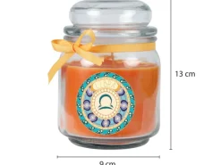 Outlet HS Candle Duftkerze & Glas Sternzeichen Honigmelone 70 Stunden Waage