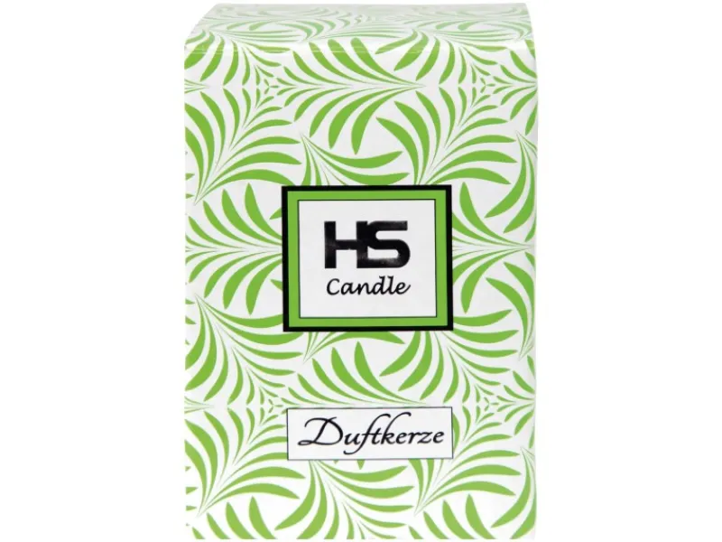 HS Candle Duftkerze & Glas Weihnachten Grün Bonbon 70h