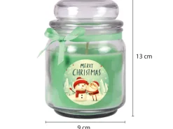 HS Candle Duftkerze & Glas Weihnachten Grün Bonbon 70h