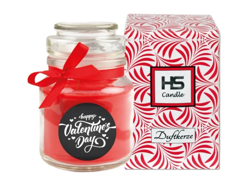 HS Candle Duftkerze & Glas Valentinstag Bonbon 30h Valentine's Day