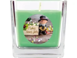 Hot HS Candle Duftkerze & Glas Neujahr Grün Bonbon 50h