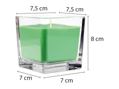 Hot HS Candle Duftkerze & Glas Neujahr Grün Bonbon 50h