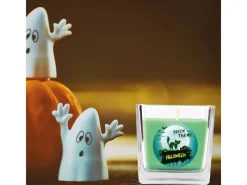 HS Candle Duftkerze & Glas Halloween Grün Bonbon 50h