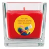 Sale HS Candle Duftkerze & Glas Karneval Rot Viereck 50h