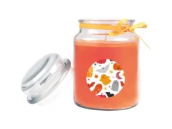 Clearance HS Candle Duftkerze & Glas Halloween Orange Bonbon 110h