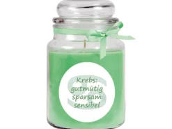 Hot HS Candle Duftkerze & Glas Sternzeichen Coconut Limes 110 Stunden Krebs