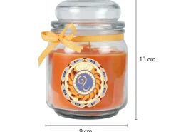 HS Candle Duftkerze & Glas Sternzeichen Honigmelone 70 Stunden Löwe